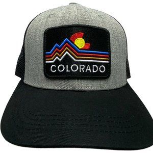 Colorado Gray Black Mesh Patch Snapback Baseball Hat Mountains Souvenir